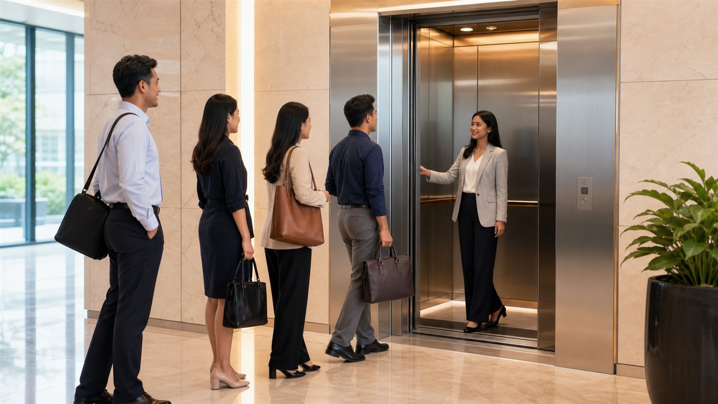 Etika Menggunakan Lift Saat Jam Sibuk